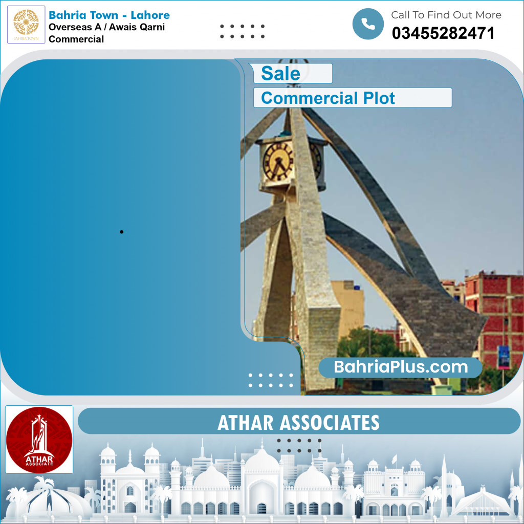 Commercial Plot for Sale in Overseas A / Awais Qarni Commercial -  Bahria Town, Lahore - (BP-162646)