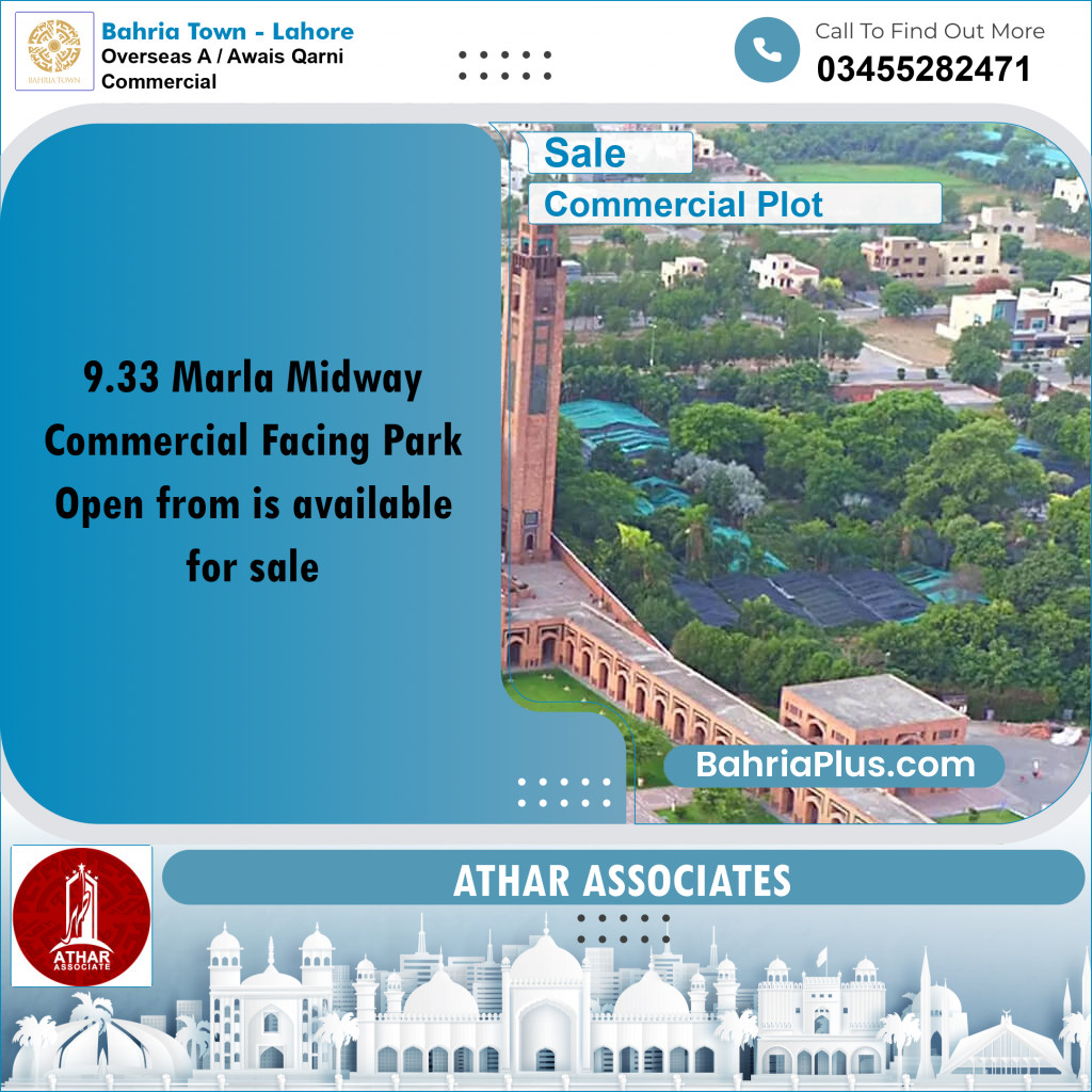 Commercial Plot for Sale in Overseas A / Awais Qarni Commercial -  Bahria Town, Lahore - (BP-162647)