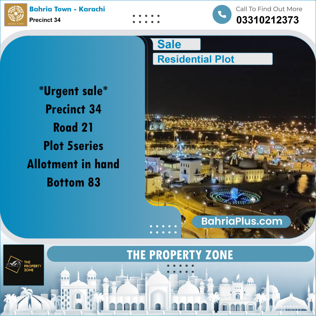 250 Sq. Yards Residential Plot for Sale in Precinct 34 -  Bahria Town, Karachi - (BP-162657)