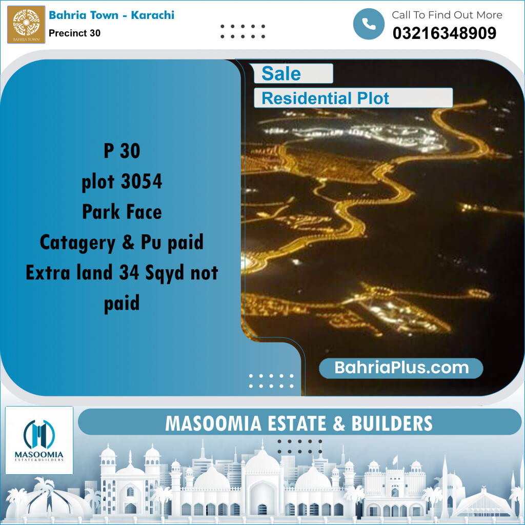 250 Sq. Yards Residential Plot for Sale in Precinct 30 -  Bahria Town, Karachi - (BP-162663)