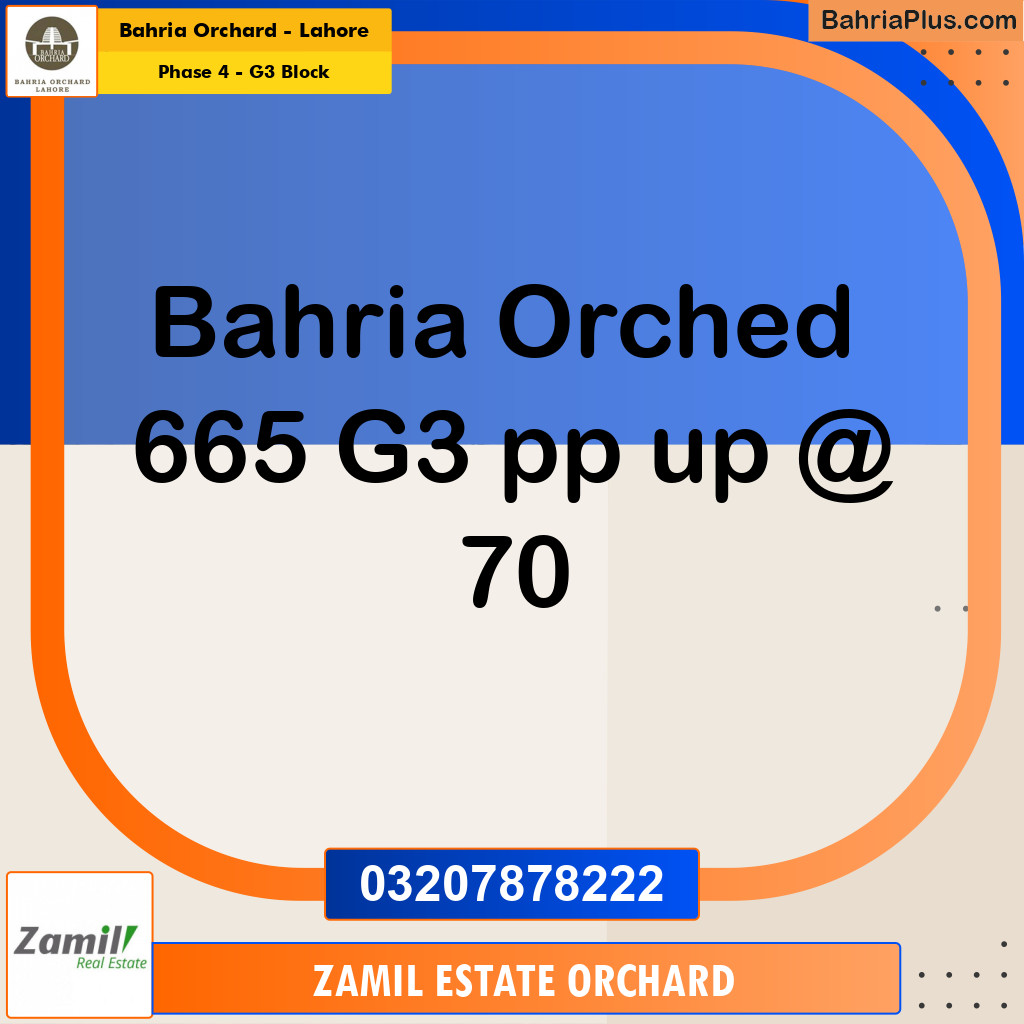 Residential Plot for Sale in Phase 4 - G3 Block -  Bahria Orchard, Lahore - (BP-162681)