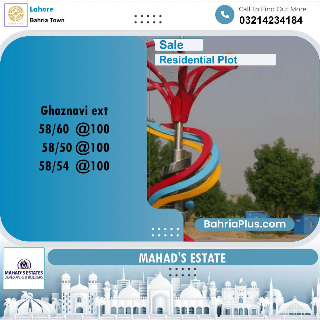 Residential Plot for Sale in Sector F - Ghaznavi Ext. Block -  Bahria Town, Lahore - (BP-162731)