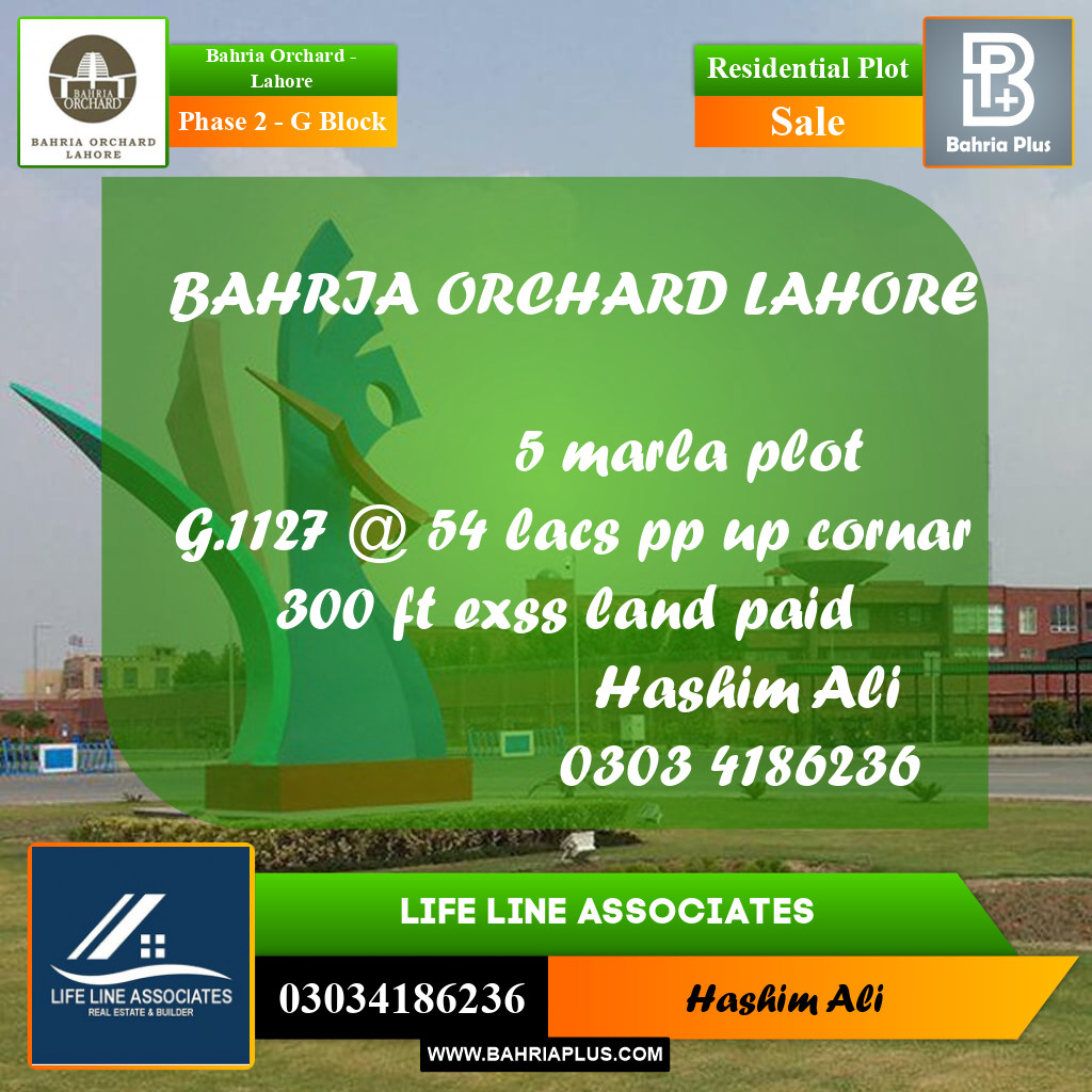 Residential Plot for Sale in Phase 2 - G Block -  Bahria Orchard, Lahore - (BP-162759)