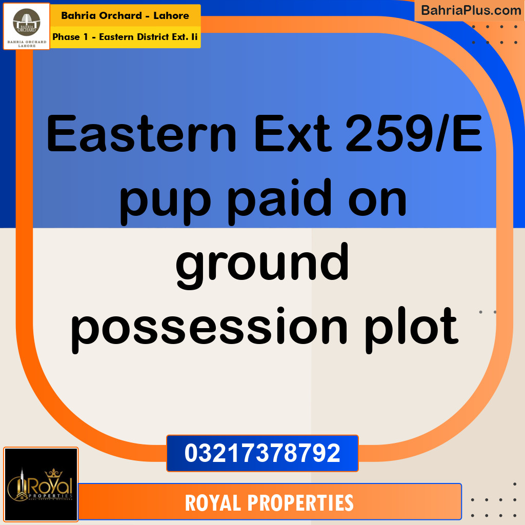 Residential Plot for Sale in Phase 1 - Eastern District Ext. II -  Bahria Orchard, Lahore - (BP-162787)