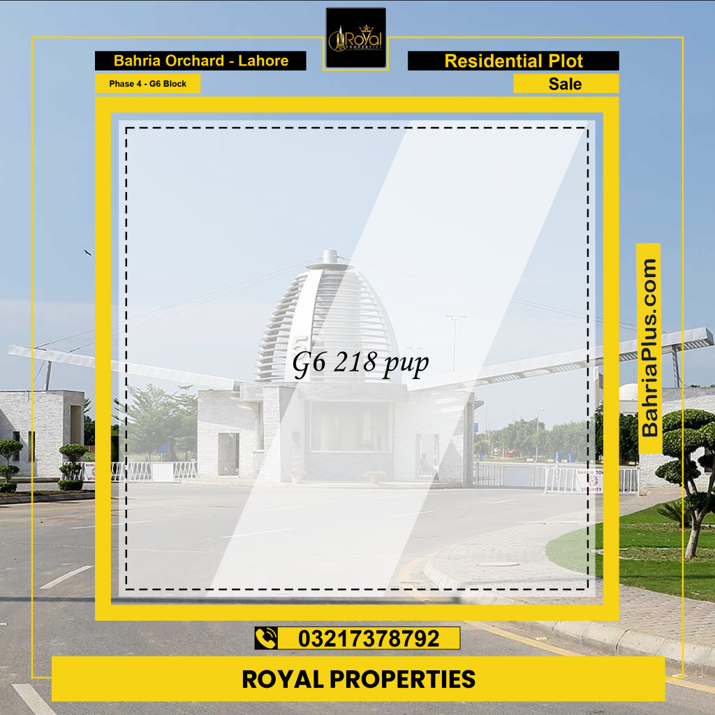 Residential Plot for Sale in Phase 4 - G6 Block -  Bahria Orchard, Lahore - (BP-162788)
