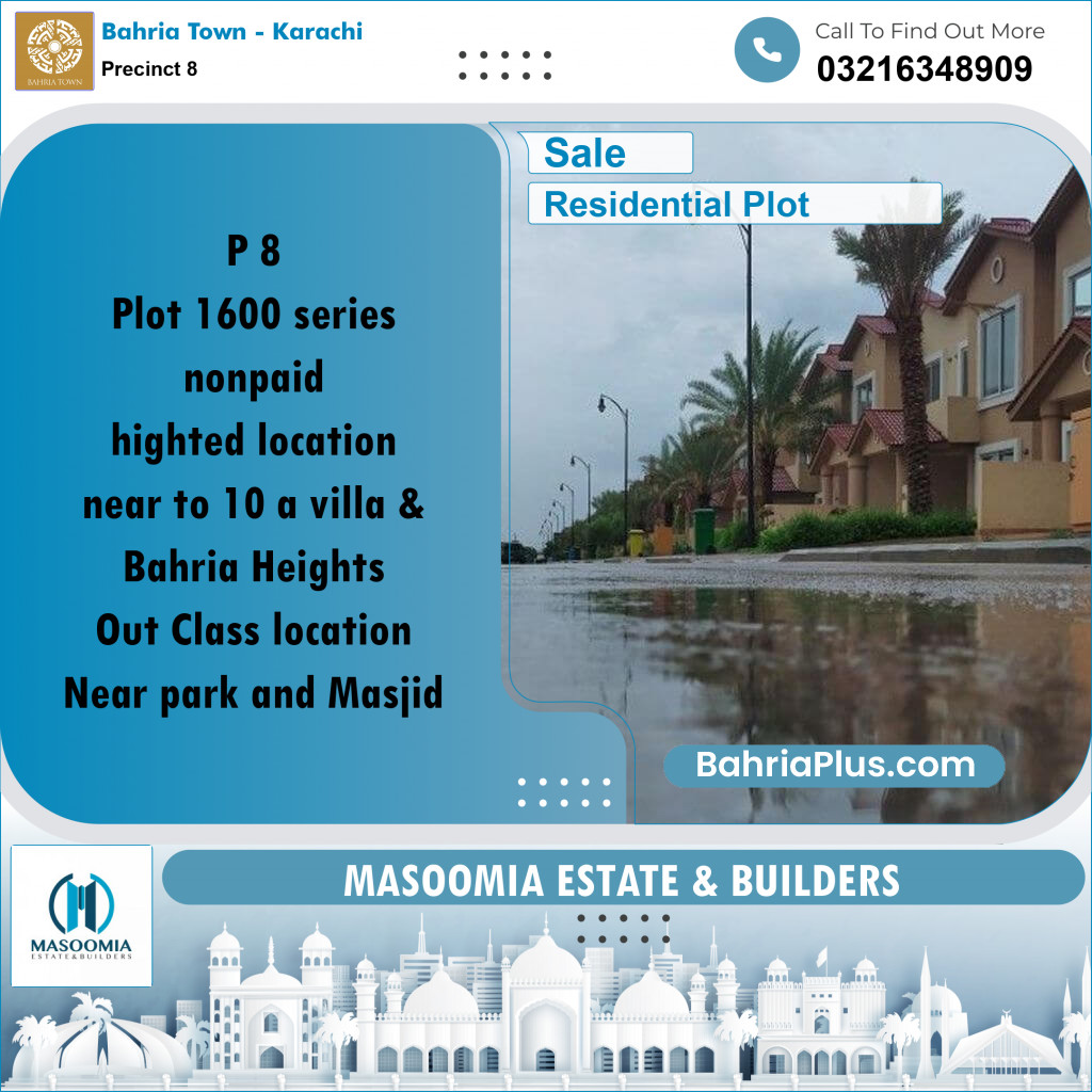 250 Sq. Yards Residential Plot for Sale in Precinct 8 -  Bahria Town, Karachi - (BP-162823)