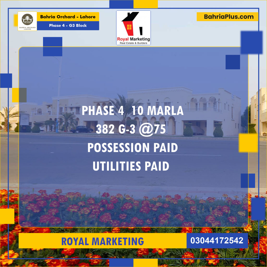 Residential Plot for Sale in Phase 4 - G3 Block -  Bahria Orchard, Lahore - (BP-162835)