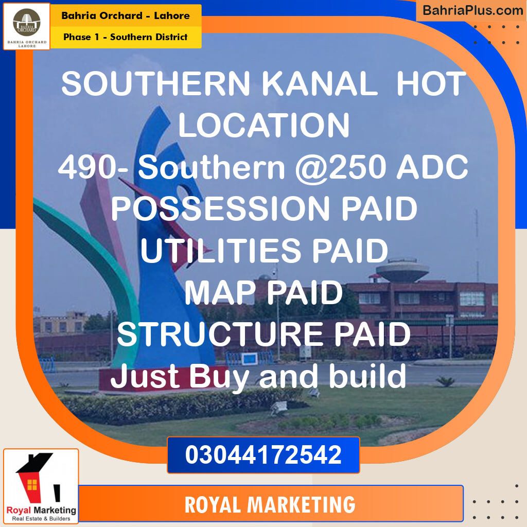 Residential Plot for Sale in Phase 1 - Southern District -  Bahria Orchard, Lahore - (BP-162856)