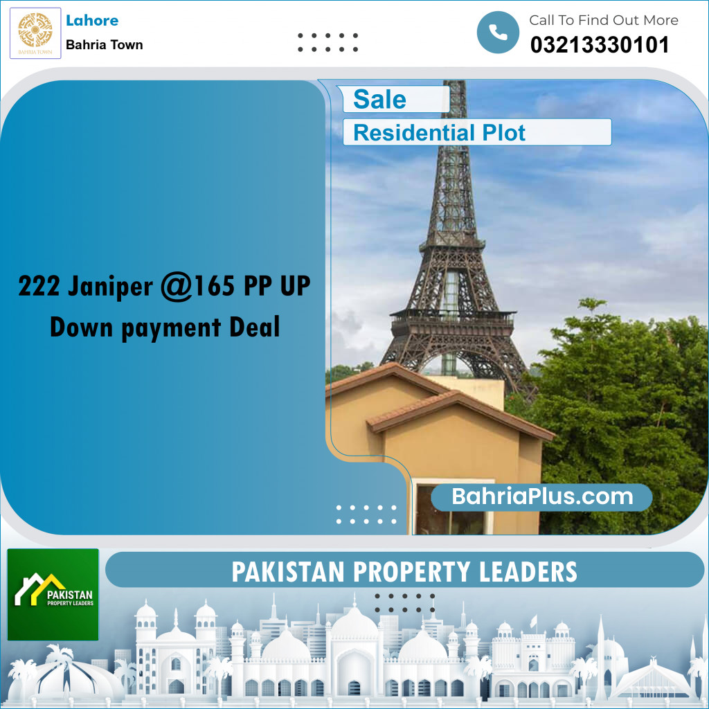 Residential Plot for Sale in Sector C - Janiper Block -  Bahria Town, Lahore - (BP-162925)