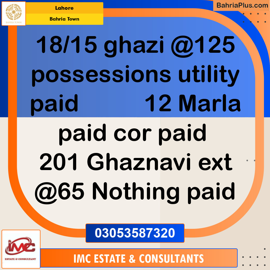 Residential Plot for Sale in Sector F - Ghazi Block -  Bahria Town, Lahore - (BP-162933)