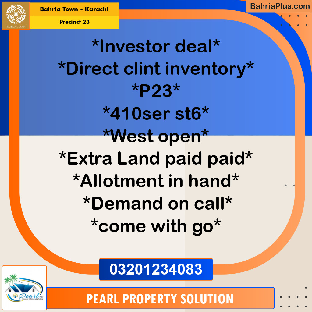 125 Sq. Yards Residential Plot for Sale in Precinct 23 -  Bahria Town, Karachi - (BP-162951)