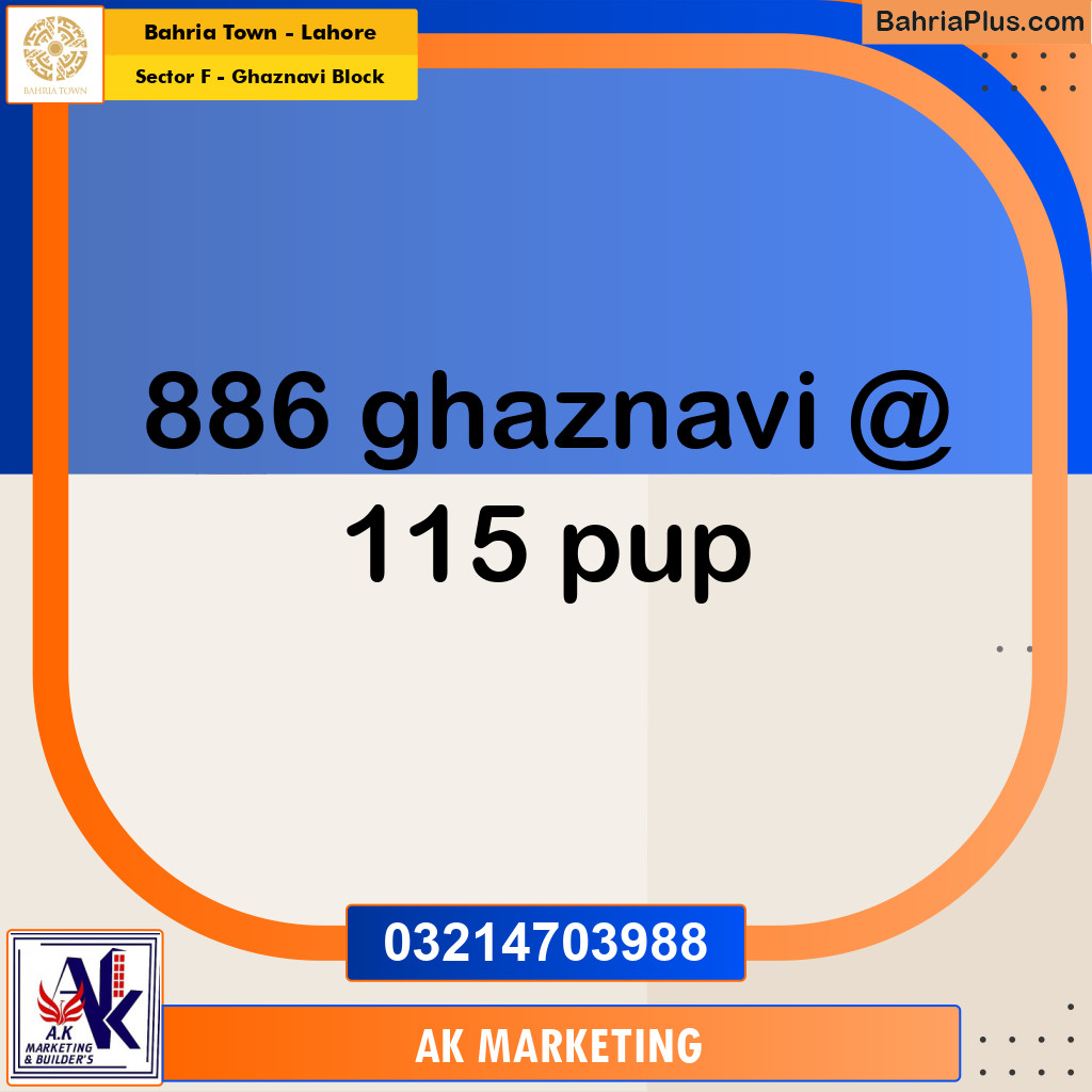 Residential Plot for Sale in Sector F - Ghaznavi Block -  Bahria Town, Lahore - (BP-162953)