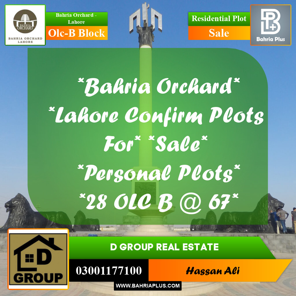 Residential Plot for Sale in OLC-B Block -  Bahria Orchard, Lahore - (BP-162992)