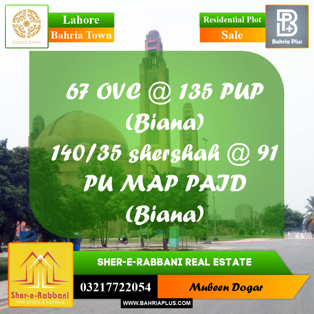 Residential Plot for Sale in Overseas C -  Bahria Town, Lahore - (BP-162996)