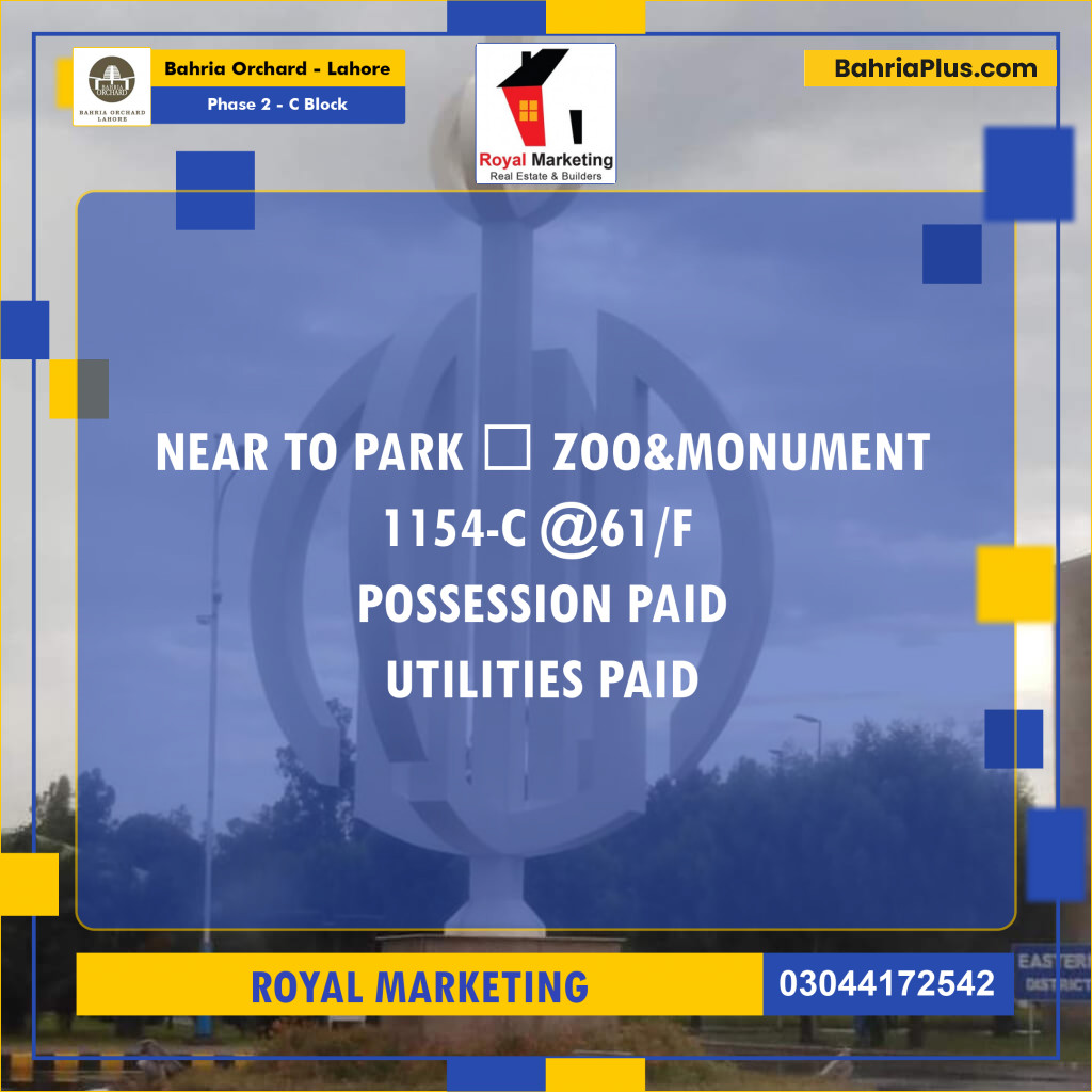 Residential Plot for Sale in Phase 2 - C Block -  Bahria Orchard, Lahore - (BP-163004)
