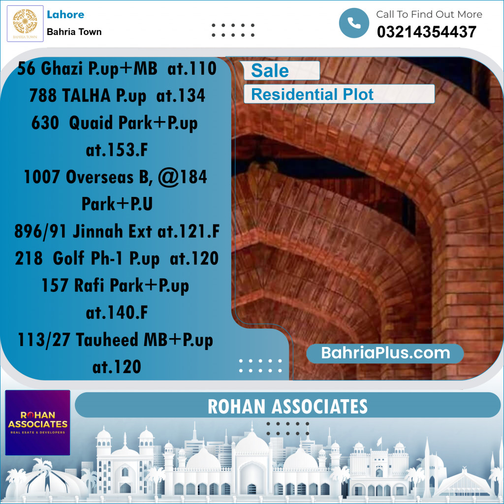 Residential Plot for Sale in Sector F - Ghazi Block -  Bahria Town, Lahore - (BP-163030)