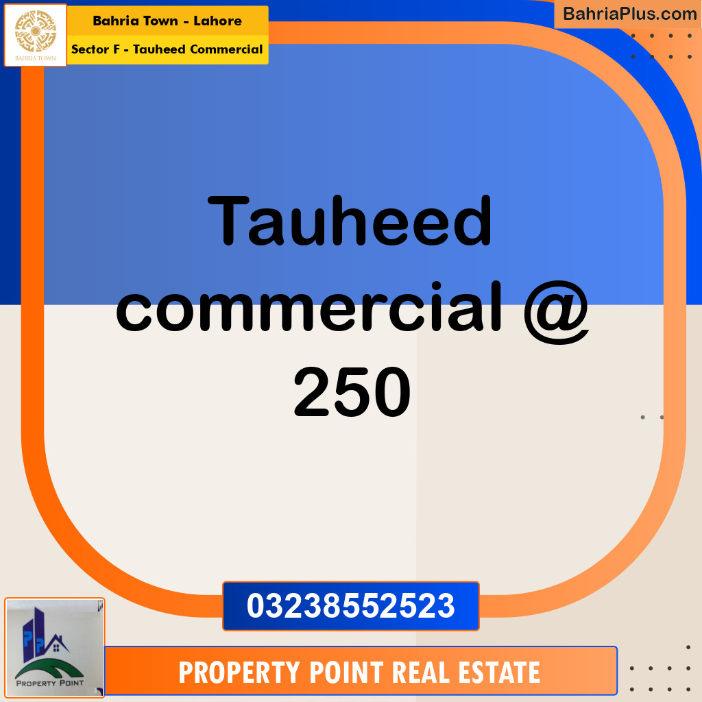 Commercial Plot for Sale in Sector F - Tauheed Commercial -  Bahria Town, Lahore - (BP-163044)