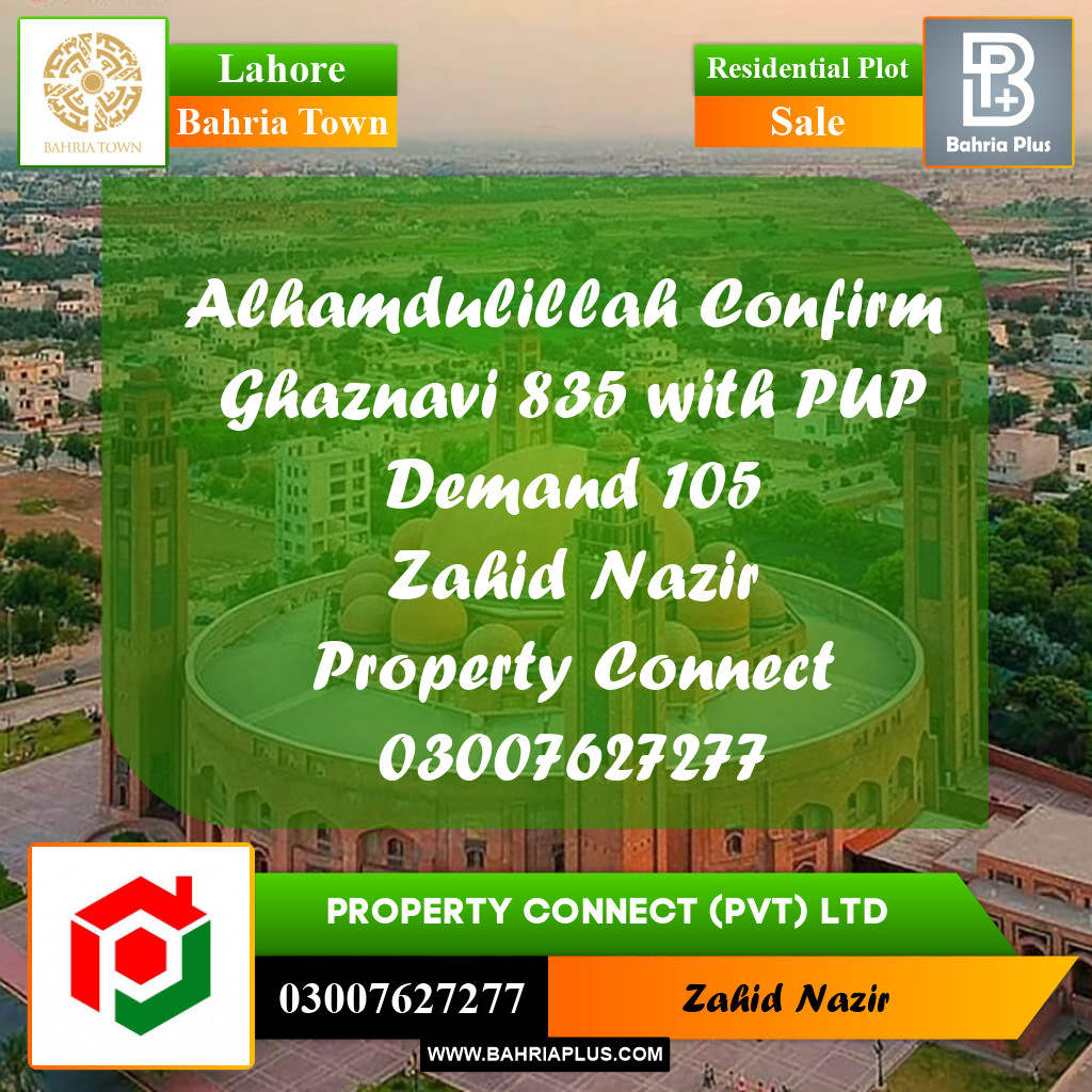 Residential Plot for Sale in Sector F - Ghaznavi Block -  Bahria Town, Lahore - (BP-163055)