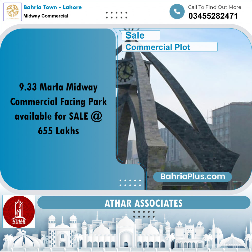 Commercial Plot for Sale in Midway Commercial -  Bahria Town, Lahore - (BP-163077)