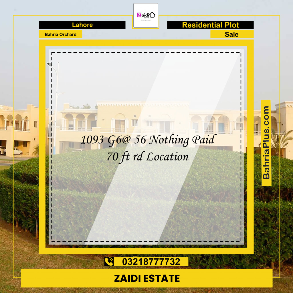 Residential Plot for Sale in Phase 4 - G6 Block -  Bahria Orchard, Lahore - (BP-163118)