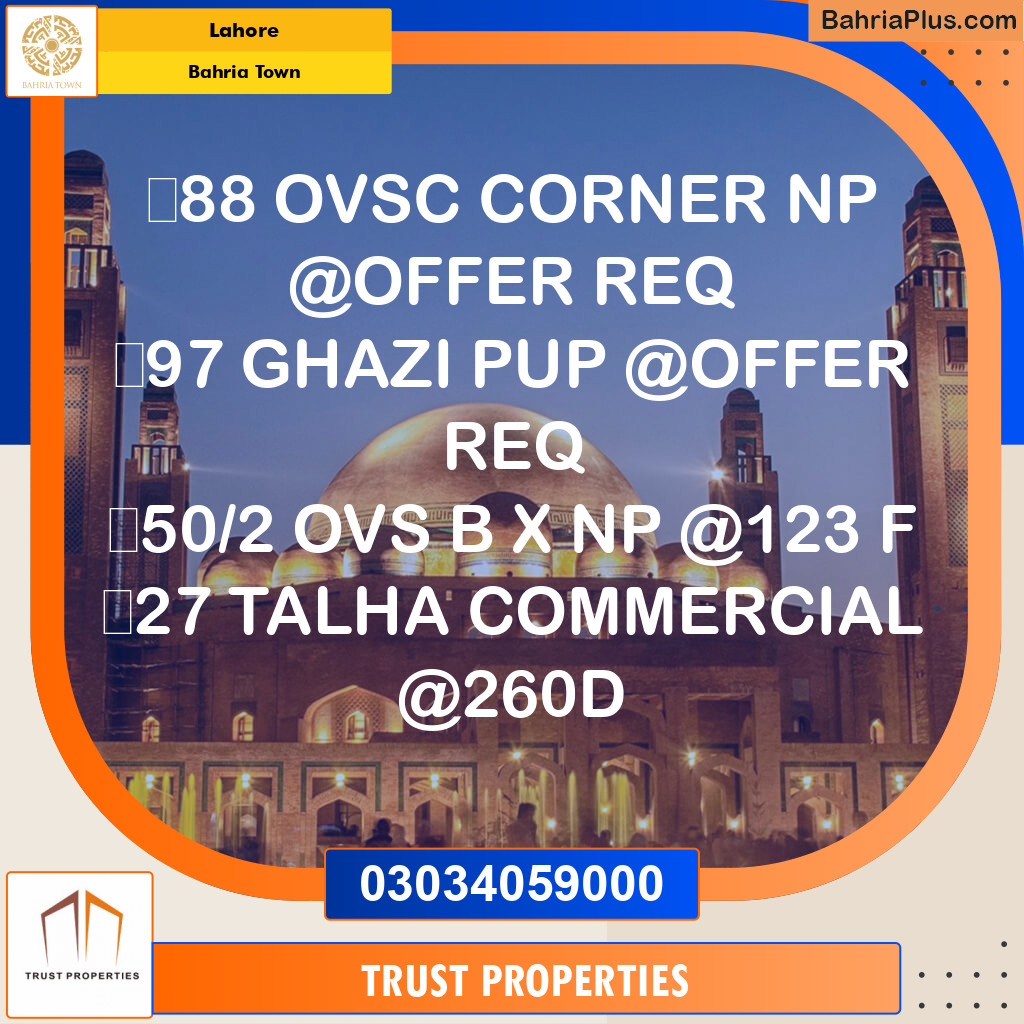 Residential Plot for Sale in Overseas C -  Bahria Town, Lahore - (BP-163157)