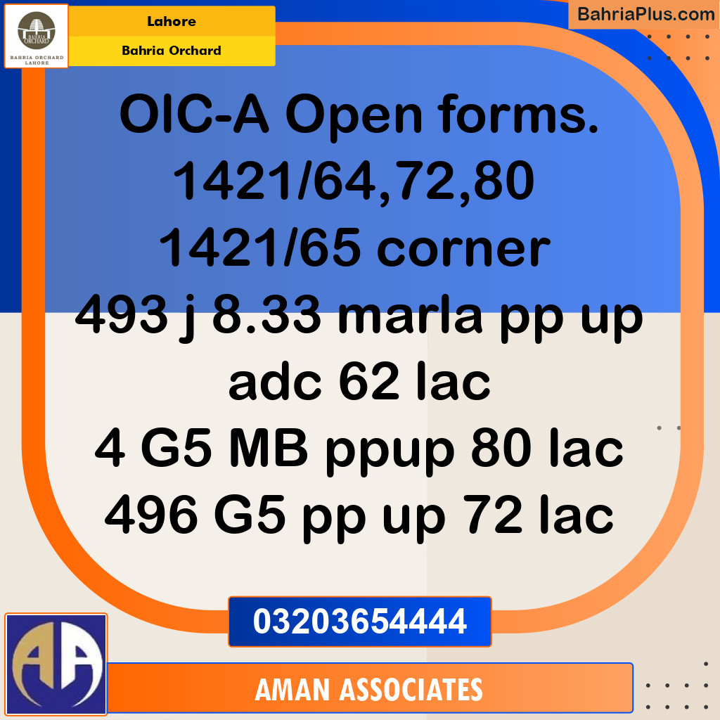 Residential Plot for Sale in OLC-A Block -  Bahria Orchard, Lahore - (BP-163167)