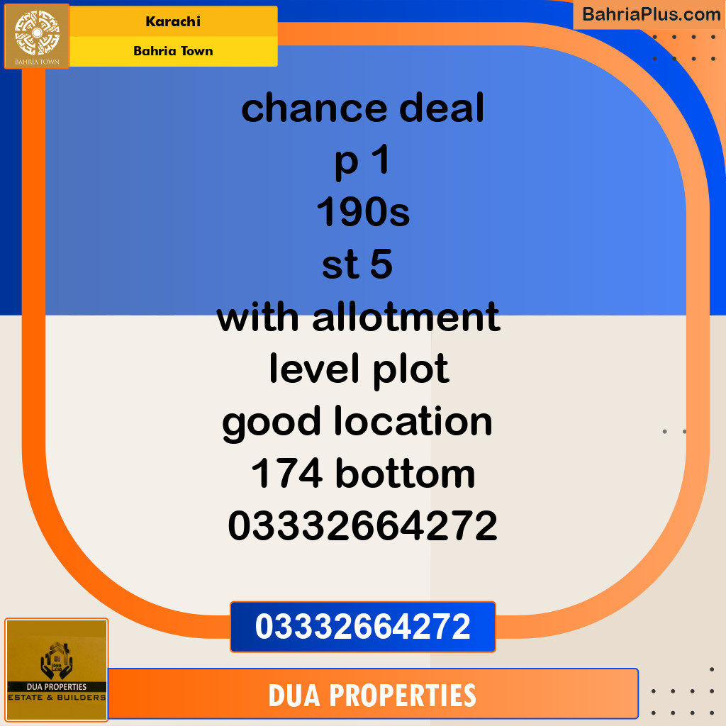 Residential Plot for Sale in Precinct 1 - Bahria Town, Karachi - (BP-163169)