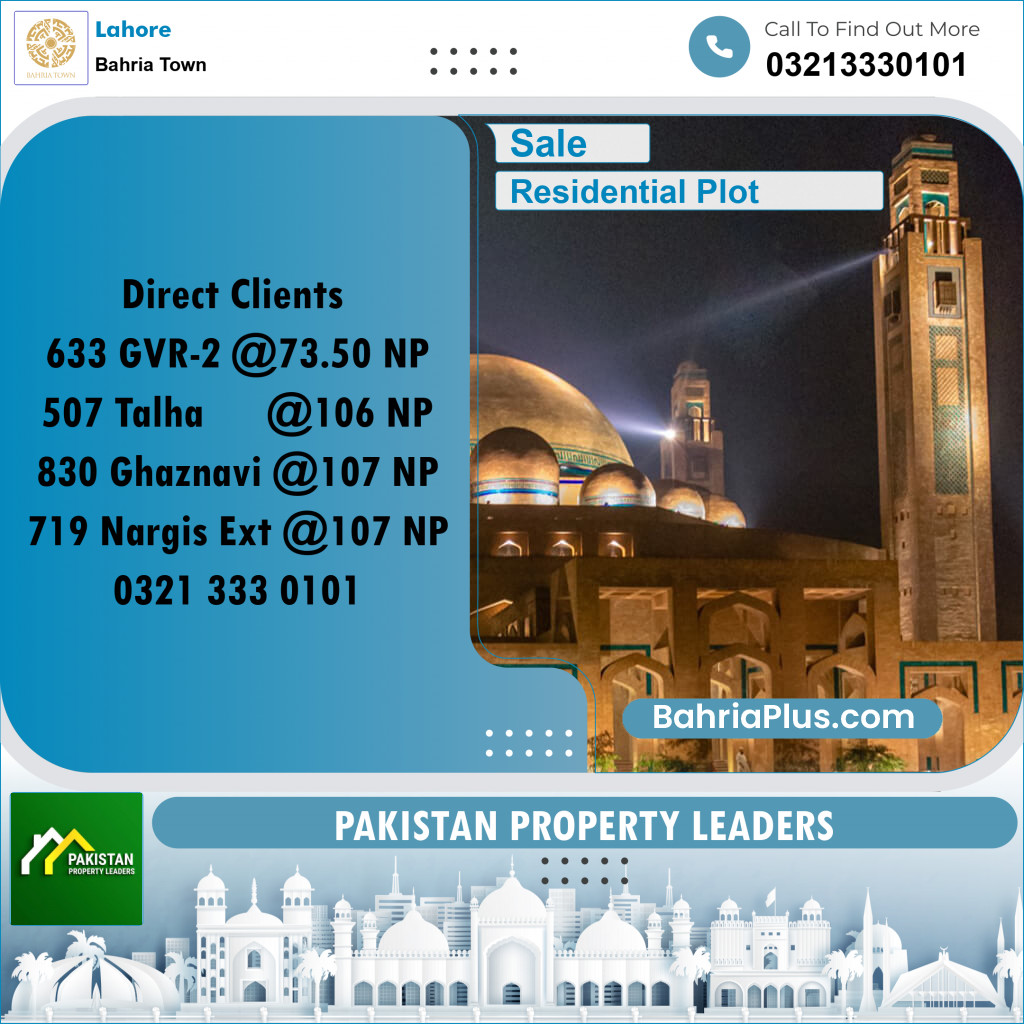 Residential Plot for Sale in Golf Phase 2 -  Bahria Town, Lahore - (BP-163205)