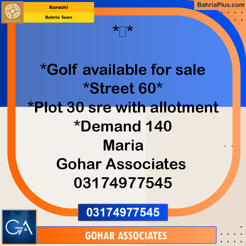 Residential Plot for Sale in Precinct 20 Golf -  Bahria Town, Karachi - (BP-163214)