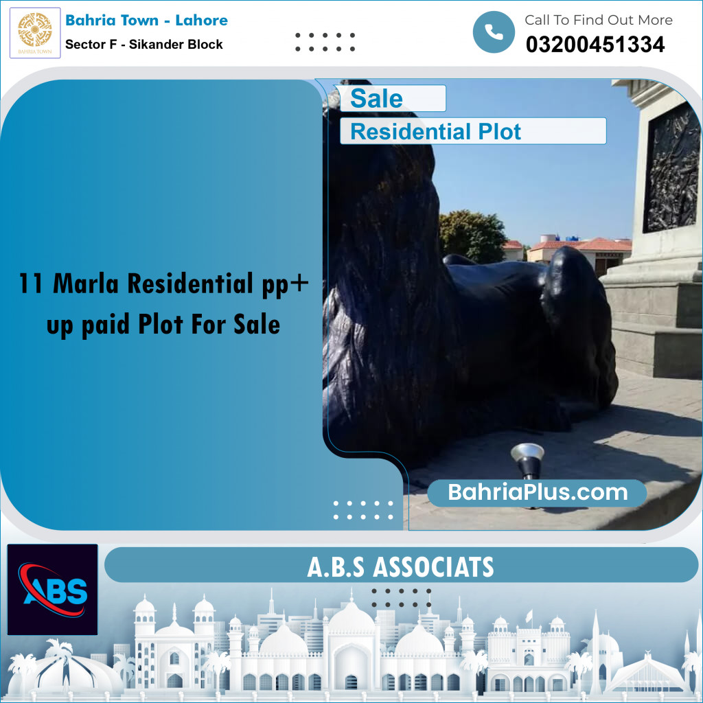 Residential Plot for Sale in Sector F - Sikander Block -  Bahria Town, Lahore - (BP-163229)