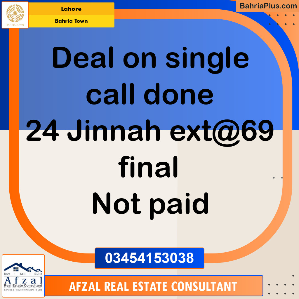 Residential Plot for Sale in Sector E - Jinnah Ext. Block -  Bahria Town, Lahore - (BP-163264)