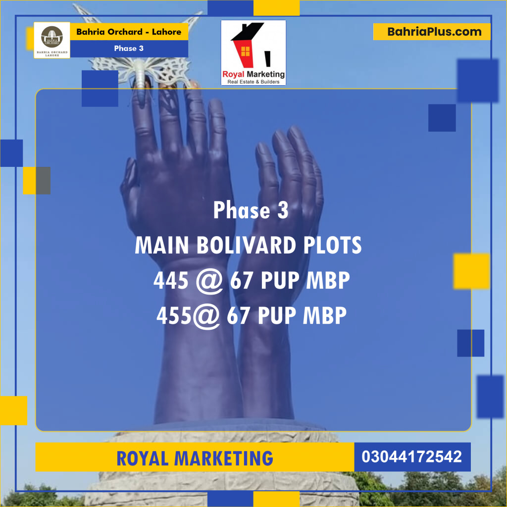 Residential Plot for Sale in Phase 3 -  Bahria Orchard, Lahore - (BP-163341)