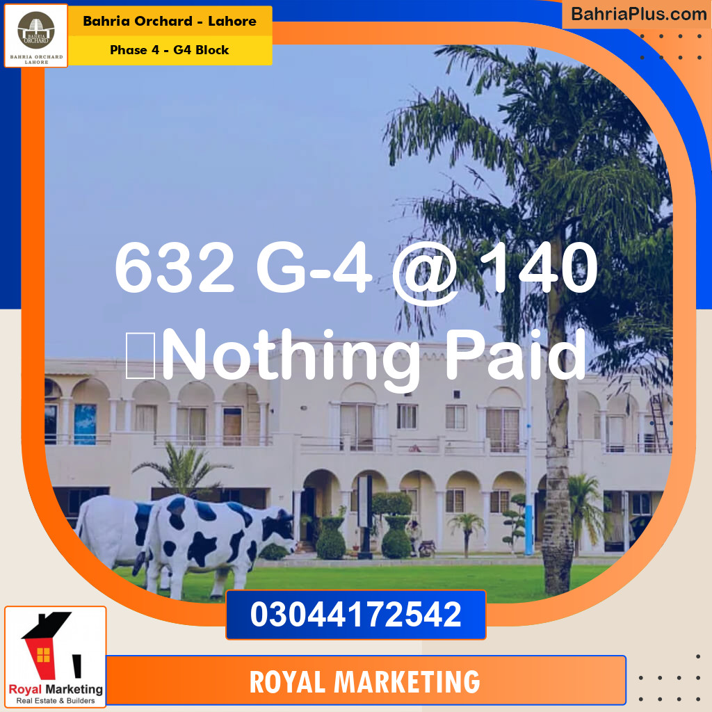 Residential Plot for Sale in Phase 4 - G4 Block - Bahria Orchard, Lahore - (BP-163344)