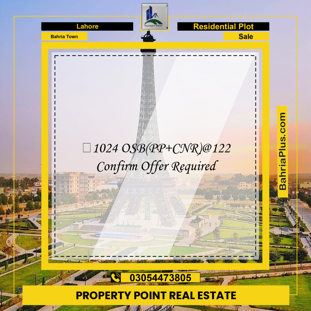 Residential Plot for Sale in Overseas B -  Bahria Town, Lahore - (BP-163385)