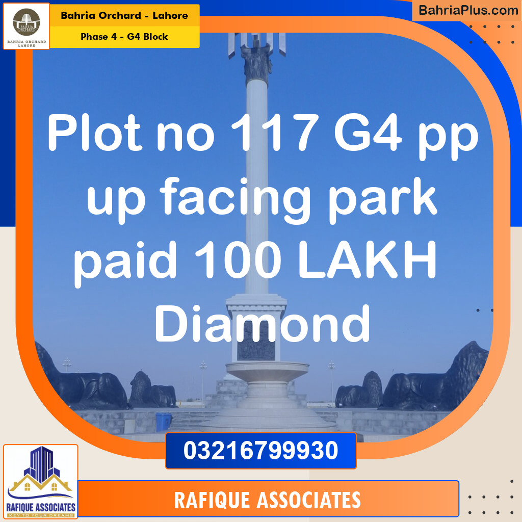 Residential Plot for Sale in Phase 4 - G4 Block -  Bahria Orchard, Lahore - (BP-163505)
