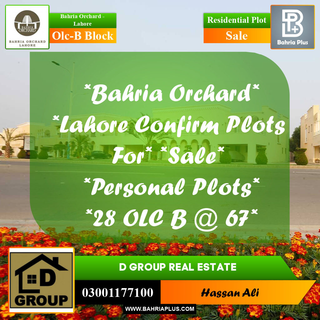 Residential Plot for Sale in OLC-B Block -  Bahria Orchard, Lahore - (BP-163534)