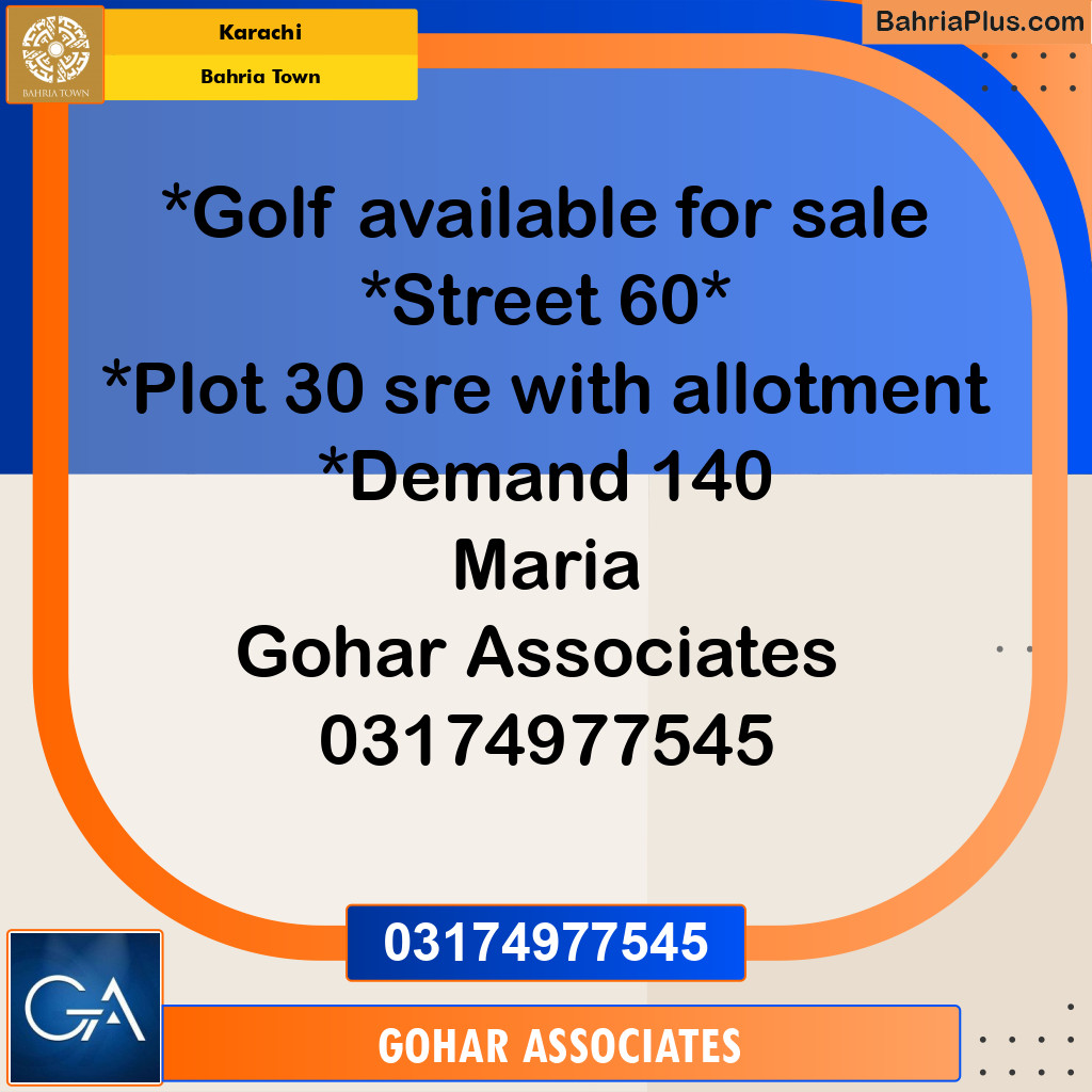 Residential Plot for Sale in Precinct 20 Golf -  Bahria Town, Karachi - (BP-163544)