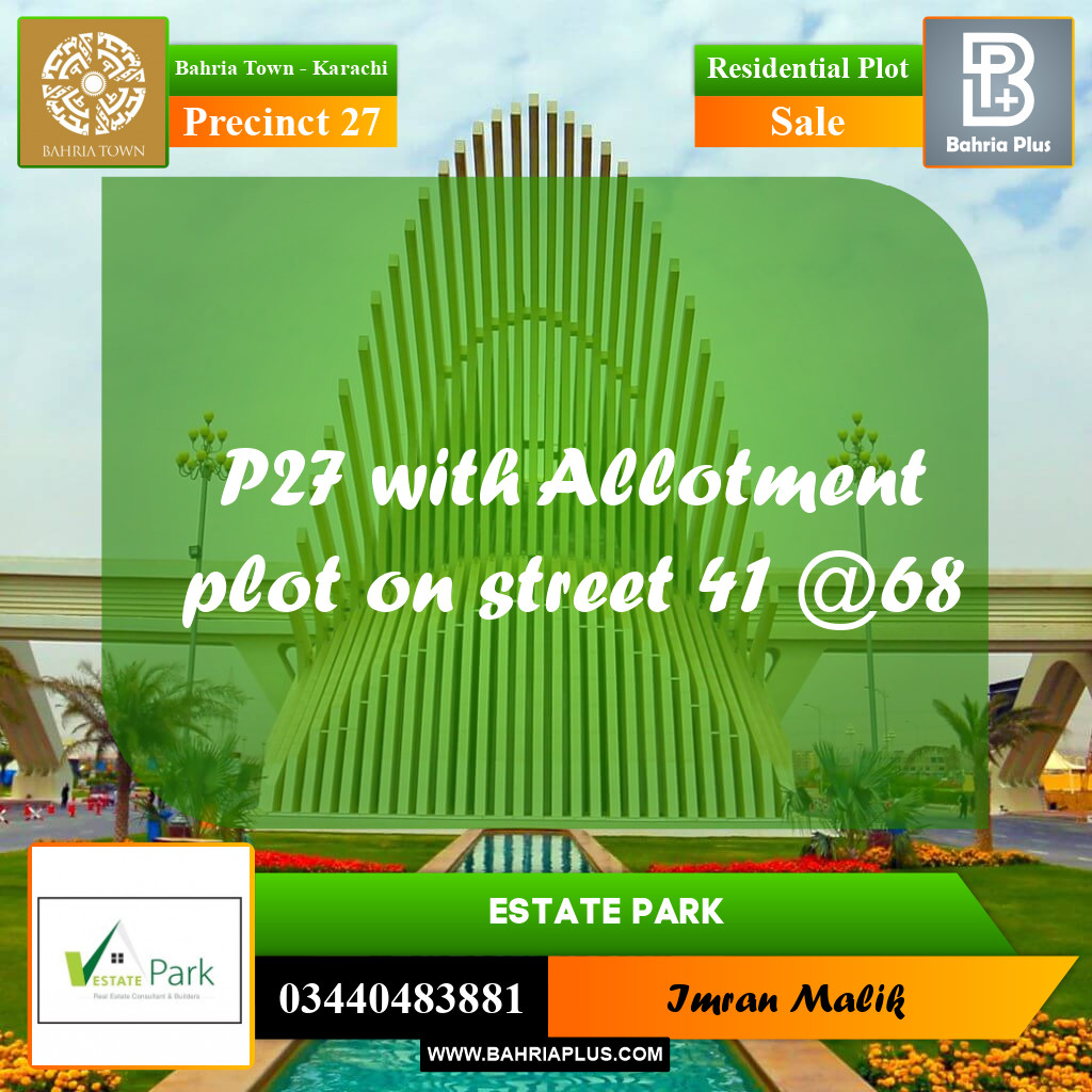 Residential Plot for Sale in Precinct 27 -  Bahria Town, Karachi - (BP-163551)