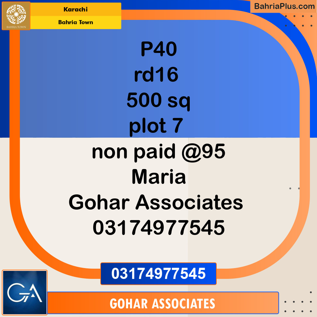 Residential Plot for Sale in Precinct 40 - Bahria Town, Karachi - (BP-163554)