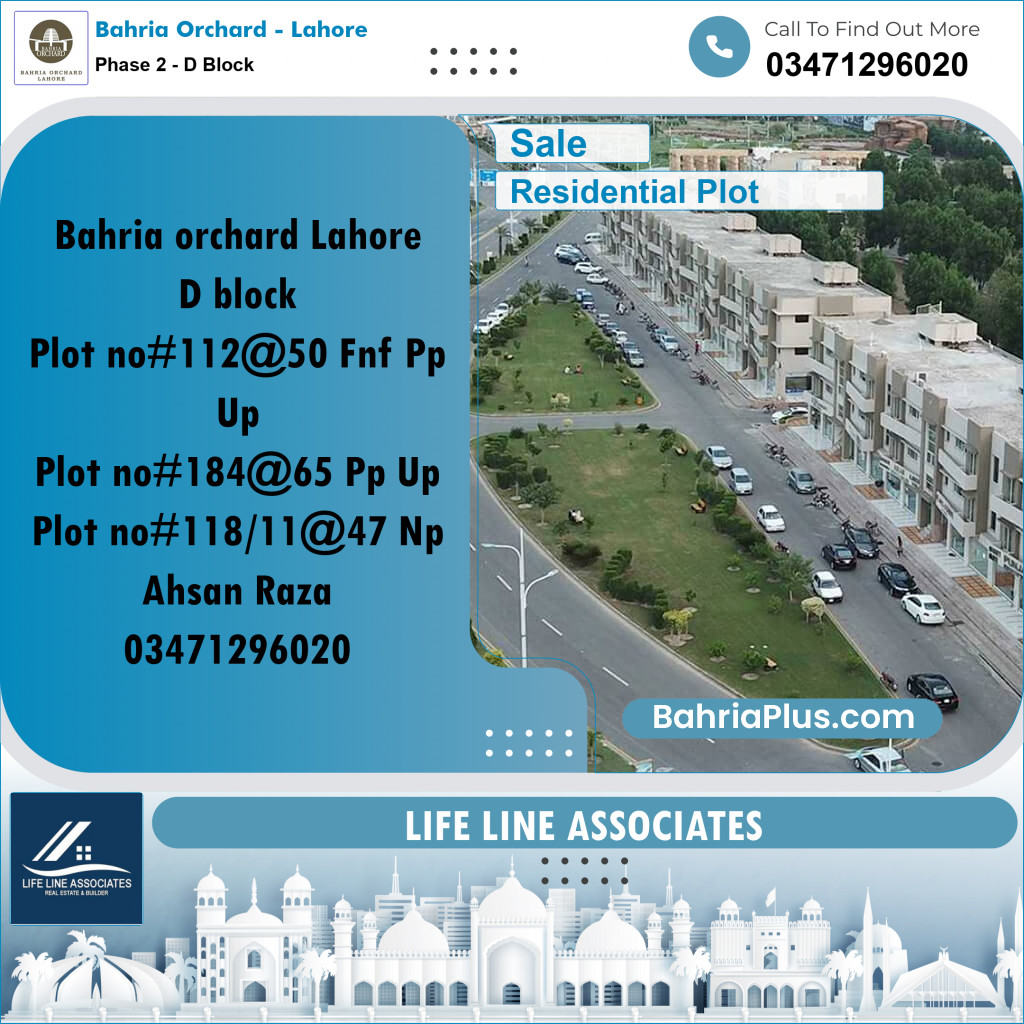 Residential Plot for Sale in Phase 2 - D Block -  Bahria Orchard, Lahore - (BP-163572)