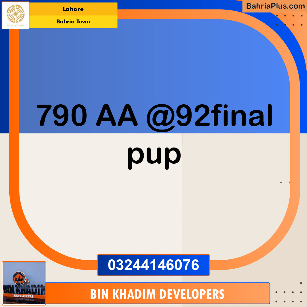 Residential Plot for Sale in Sector D - AA Block -  Bahria Town, Lahore - (BP-163588)