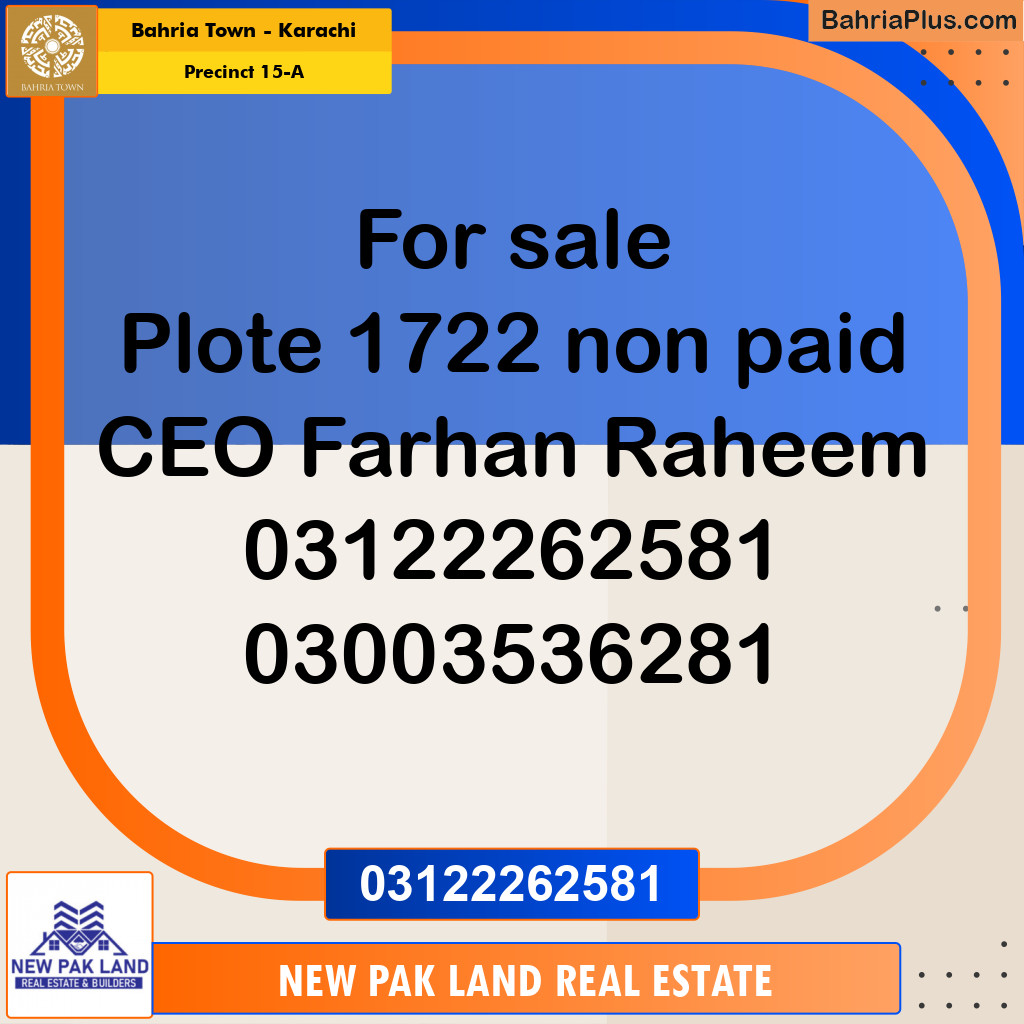 125 Sq. Yards Residential Plot for Sale in Precinct 15-A -  Bahria Town, Karachi - (BP-163609)