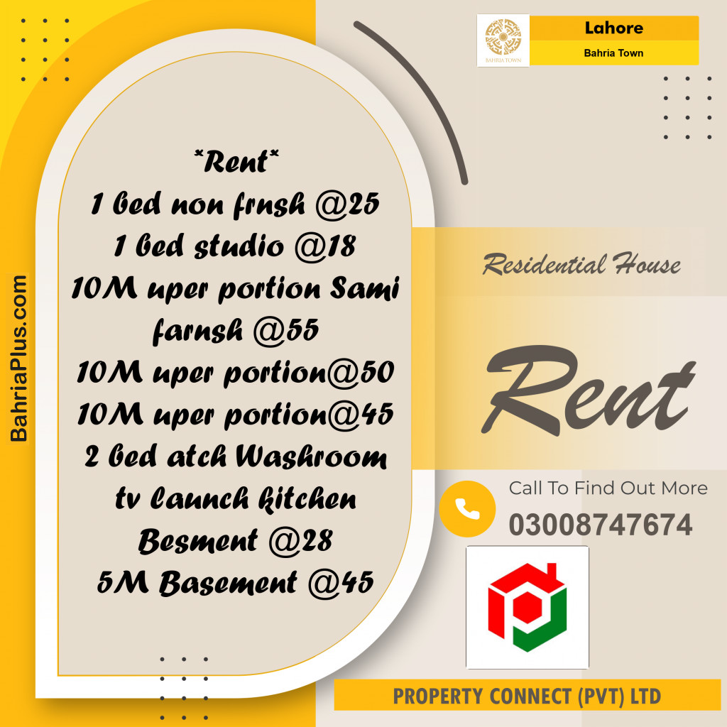 Residential House for Rent in Bahria Town, Lahore - (BP-163616)