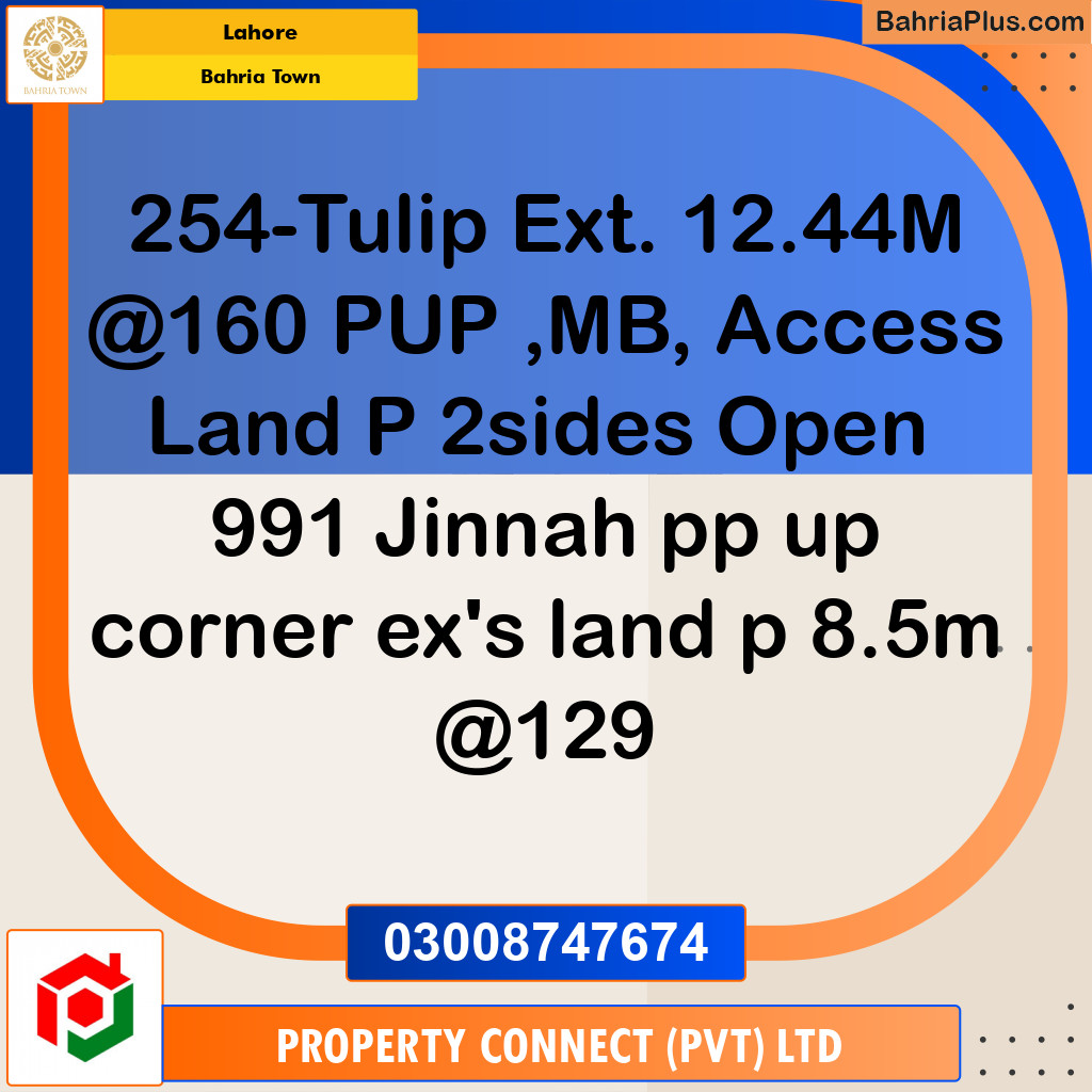 Residential Plot for Sale in Sector C - Tulip Ext. Block - Bahria Town, Lahore - (BP-163624)