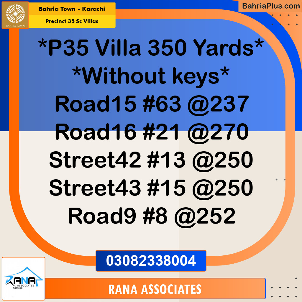 350 Sq. Yards Residential Plot for Sale in Precinct 35 SC Villas -  Bahria Town, Karachi - (BP-163643)