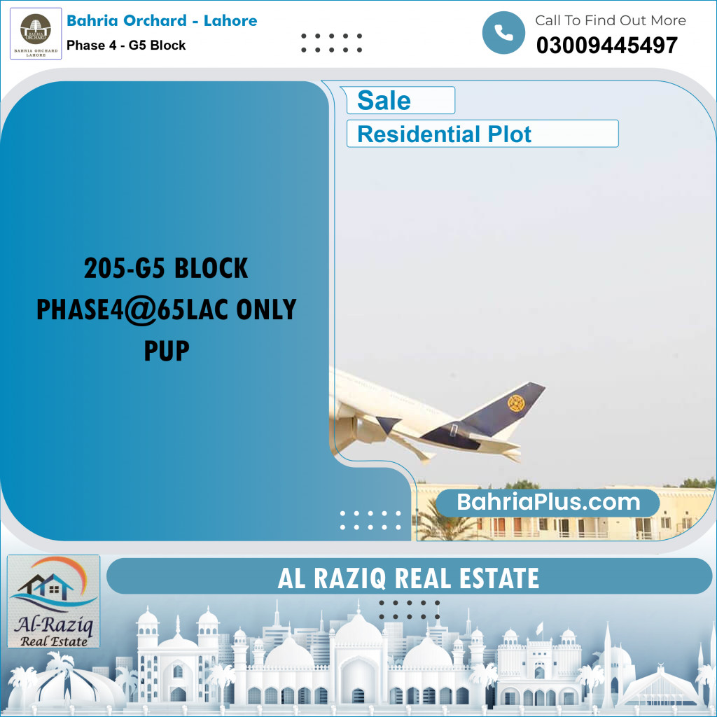Residential Plot for Sale in Phase 4 - G5 Block -  Bahria Orchard, Lahore - (BP-163654)