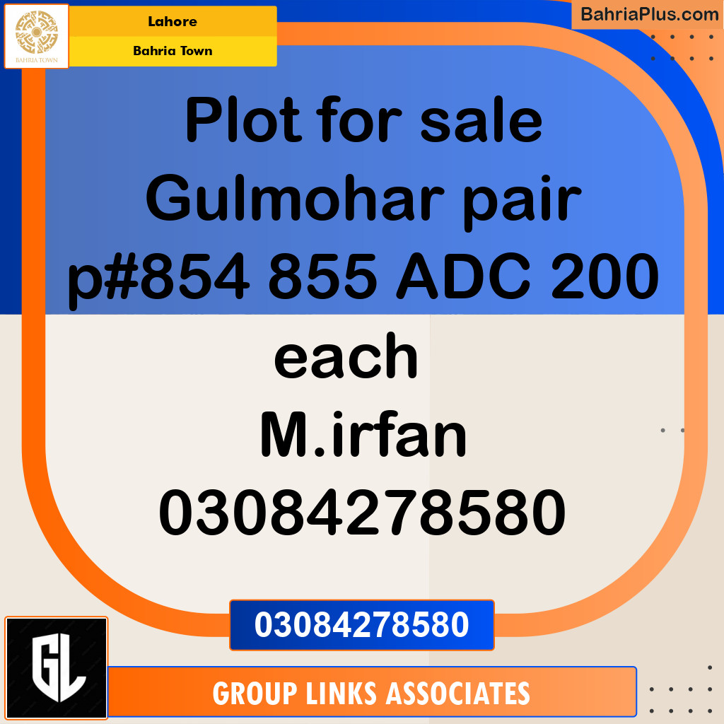 Residential Plot for Sale in Sector C - Gulmohar Block -  Bahria Town, Lahore - (BP-163658)