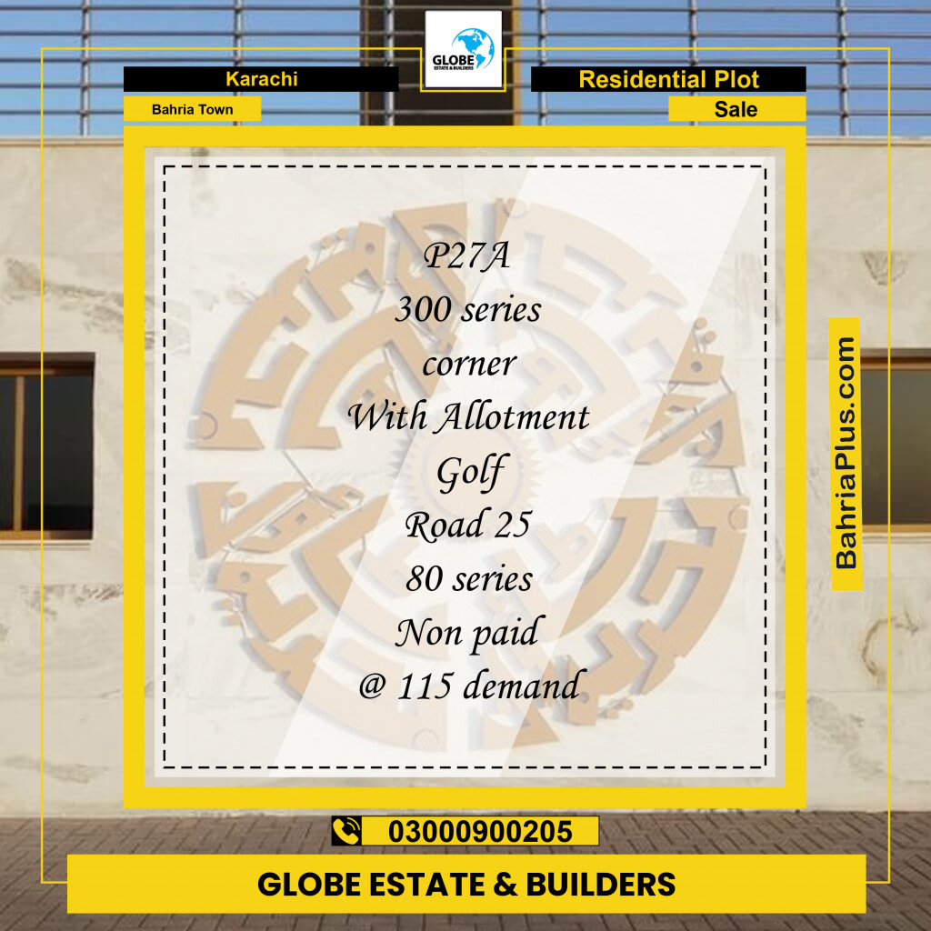 500 Sq. Yards Residential Plot for Sale in Precinct 27-A -  Bahria Town, Karachi - (BP-163695)