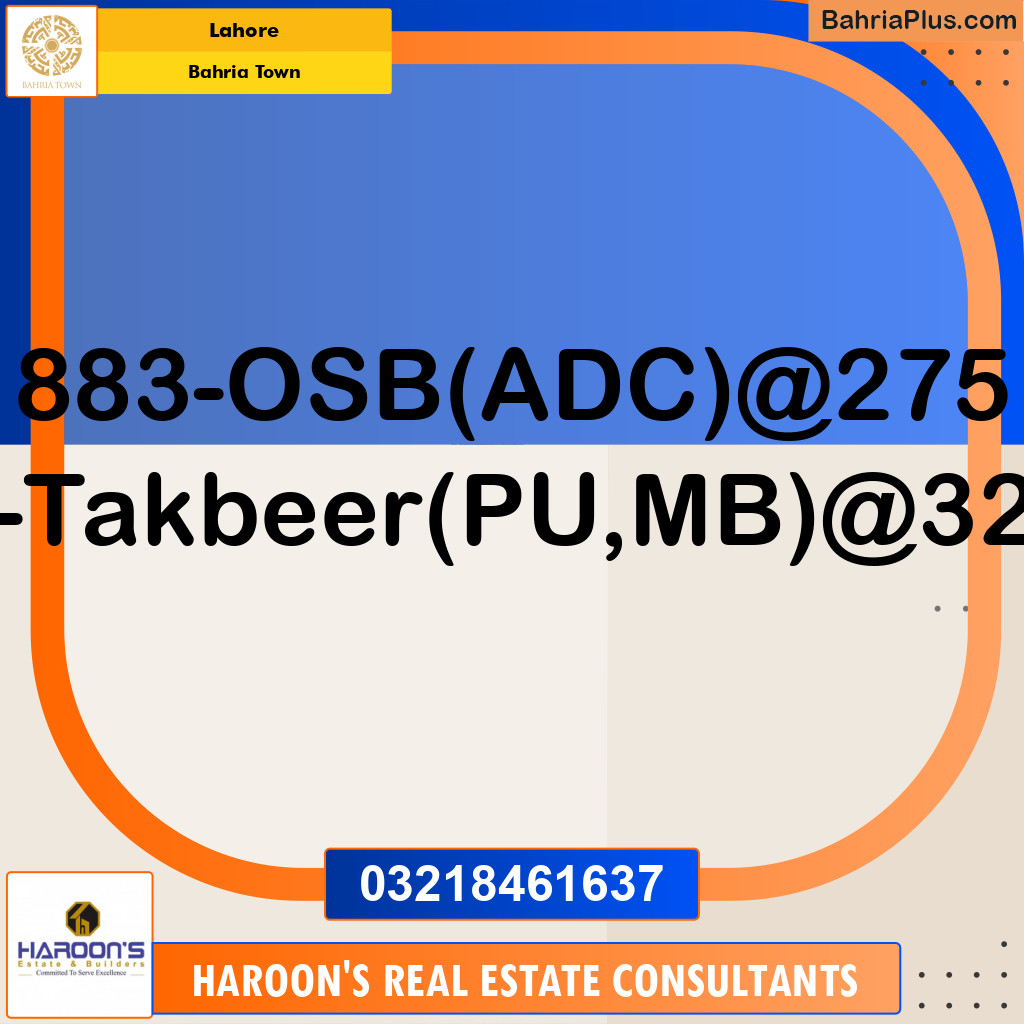 Residential Plot for Sale in Overseas B -  Bahria Town, Lahore - (BP-163699)