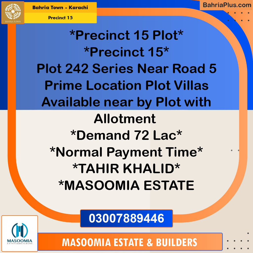 125 Sq. Yards Residential Plot for Sale in Precinct 15 -  Bahria Town, Karachi - (BP-163715)